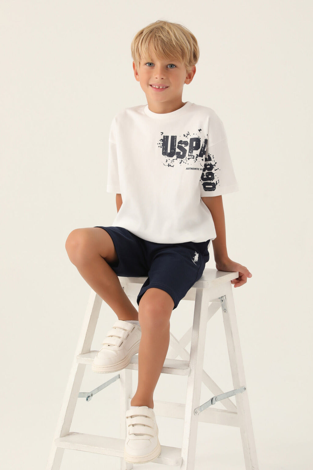 Us Polo Assn Erkek Çocuk Krem Bermuda Takım