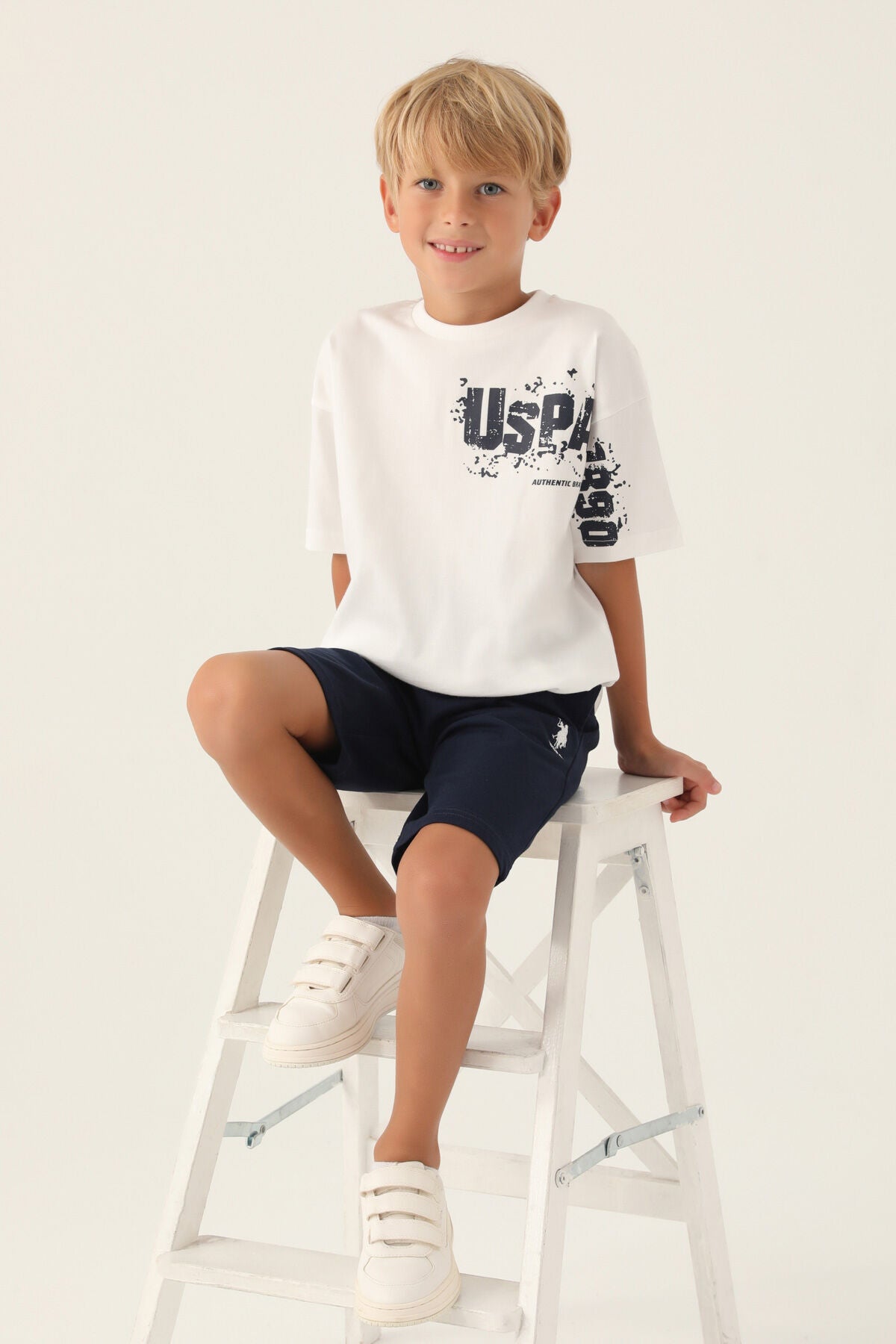 Us Polo Assn Erkek Çocuk Krem Bermuda Takım