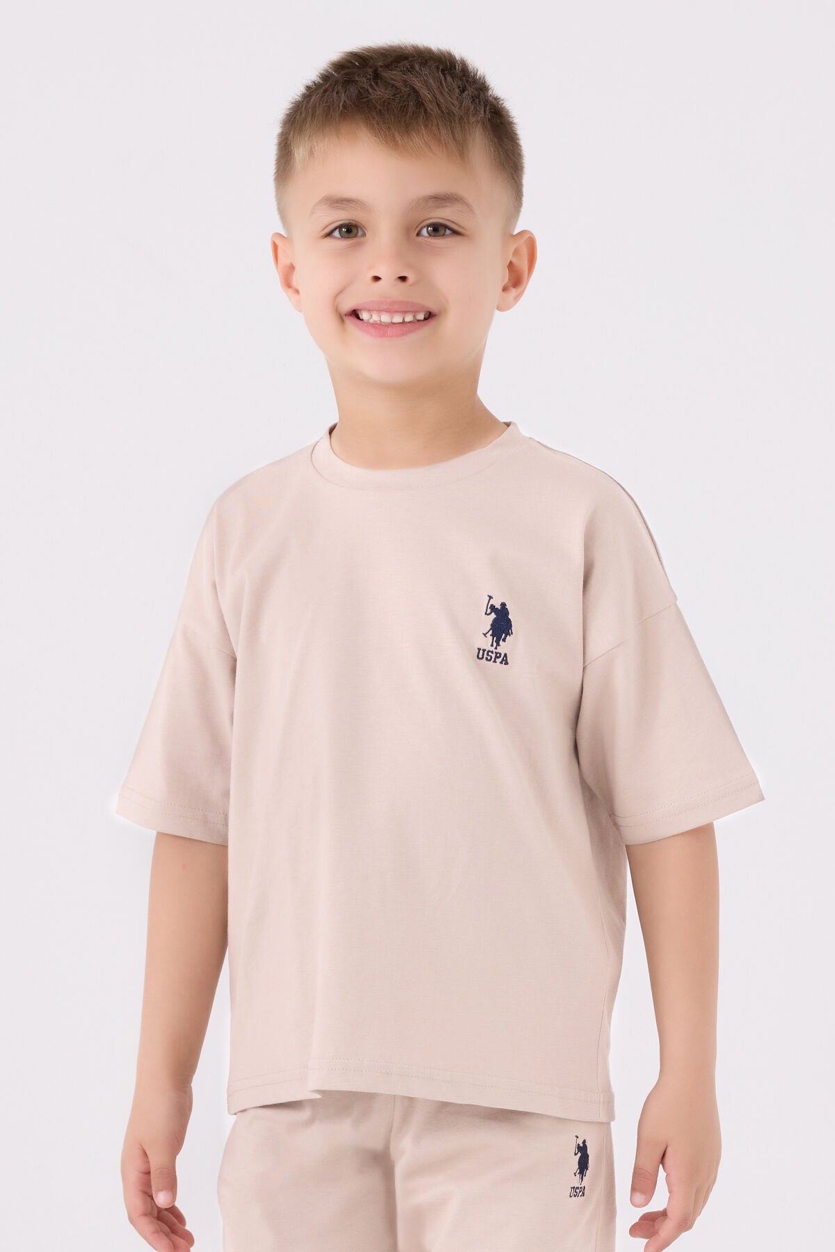 Us Polo Assn Erkek Çocuk Krem Bermuda Takım Ürün ikincil görseli