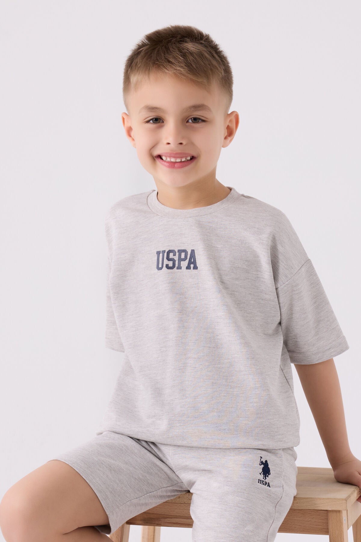 Us Polo Assn Erkek Çocuk Krem Bermuda Takım