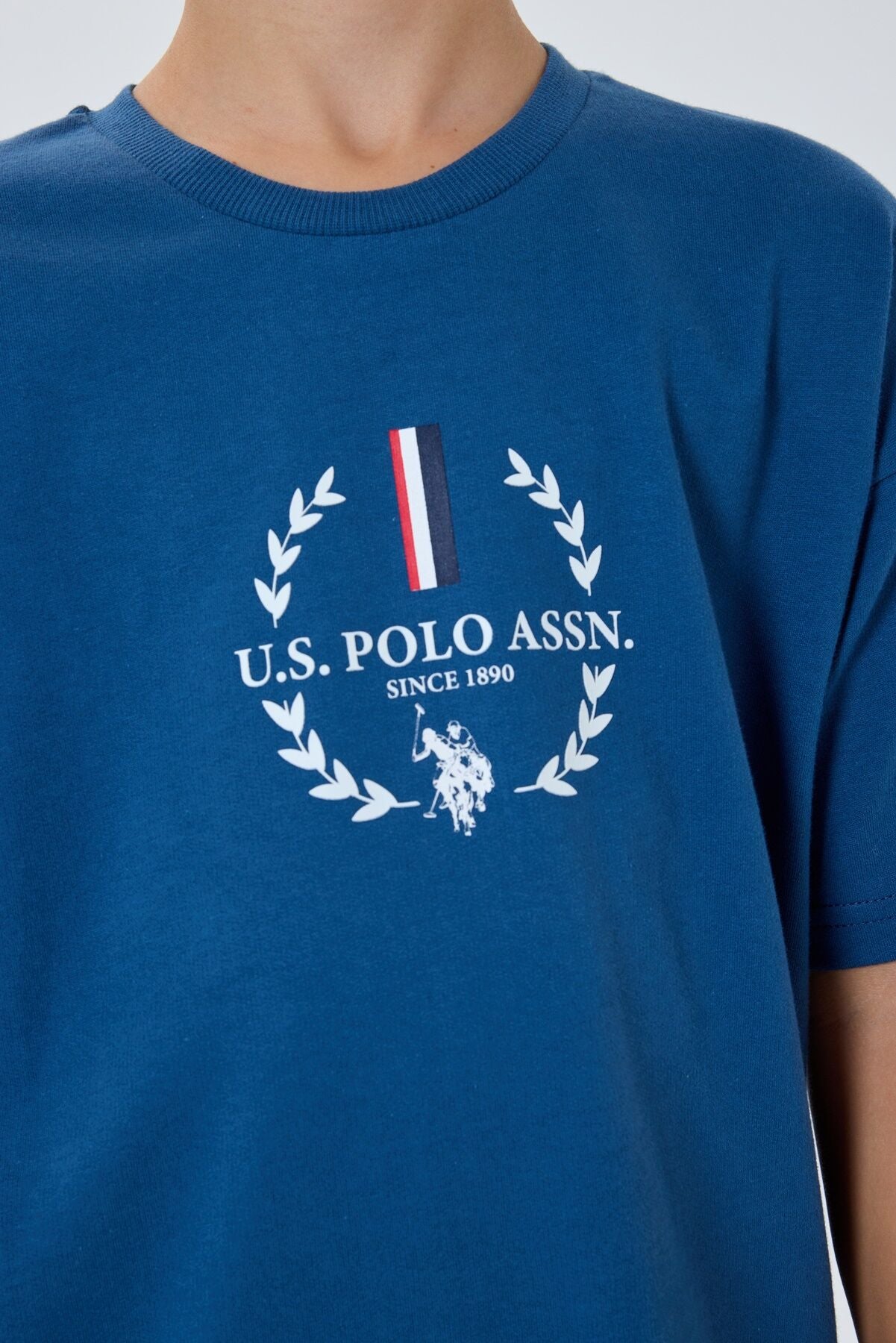 U.S. Polo Assn. Erkek Çocuk Bisiklet Yaka Nakışlı Yazlık Regular Fit Lacivert Bermuda Takım US2408-C-V2