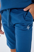 U.S. Polo Assn. Erkek Çocuk Bisiklet Yaka Nakışlı Yazlık Regular Fit Lacivert Bermuda Takım US2408-C-V2