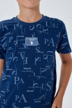 U.S. Polo Assn. Erkek Çocuk Bisiklet Yaka Nakışlı Yazlık Regular Fit Lacivert Bermuda Takım US2411-C-V2