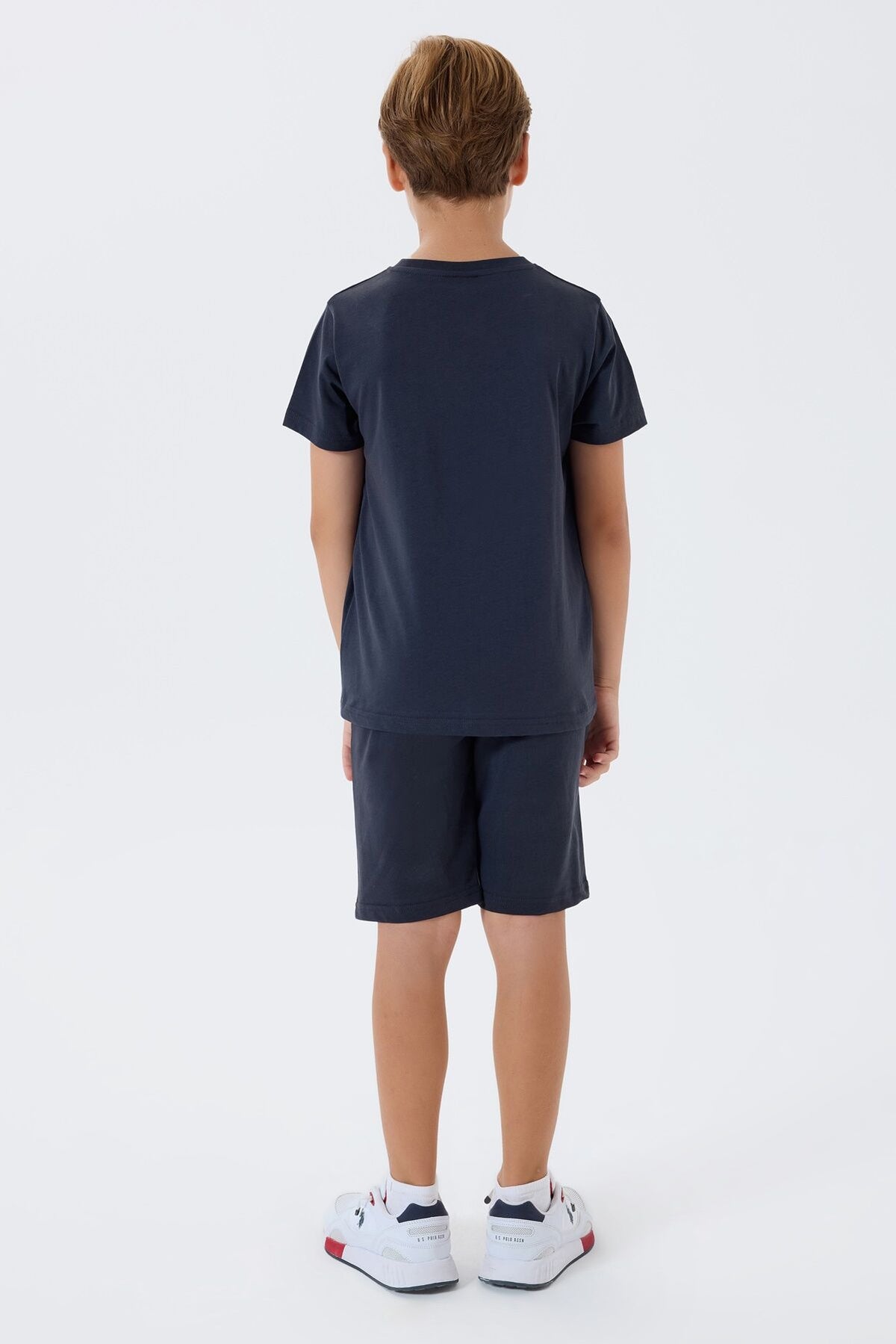 U.S. Polo Assn. Erkek Çocuk Bisiklet Yaka Nakışlı Yazlık Regular Fit Lacivert Bermuda Takım US2432-C-V2