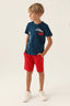U.S. Polo Assn. Erkek Çocuk Bisiklet Yaka Pigment Baskılı Yazlık Regular Fit Lacivert Bermuda Takım US1751-C-V2