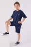 U.S. Polo Assn. Erkek Çocuk Bisiklet Yaka Sargı Nakışlı Yazlık Regular Fit Mavi Bermuda Takım US1779-C-V4