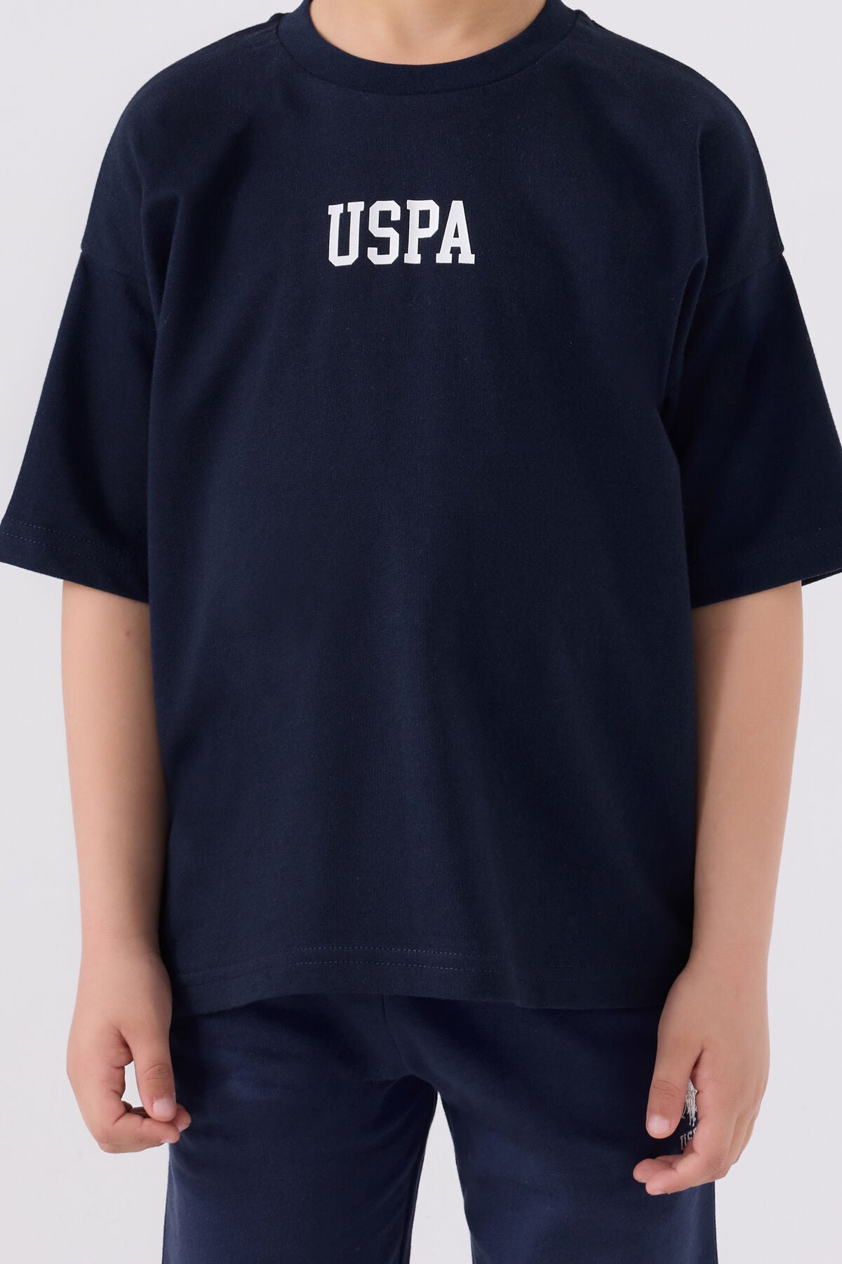 U.S. Polo Assn. Erkek Çocuk Bisiklet Yaka Pigment Baskılı Yazlık Regular Fit Lacivert Bermuda Takım US1781-C-V2