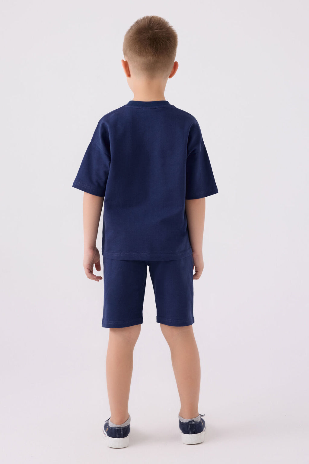 U.S. Polo Assn. Erkek Çocuk Bisiklet Yaka Pigment Baskılı Yazlık Regular Fit Lacivert Bermuda Takım US1781-C-V5