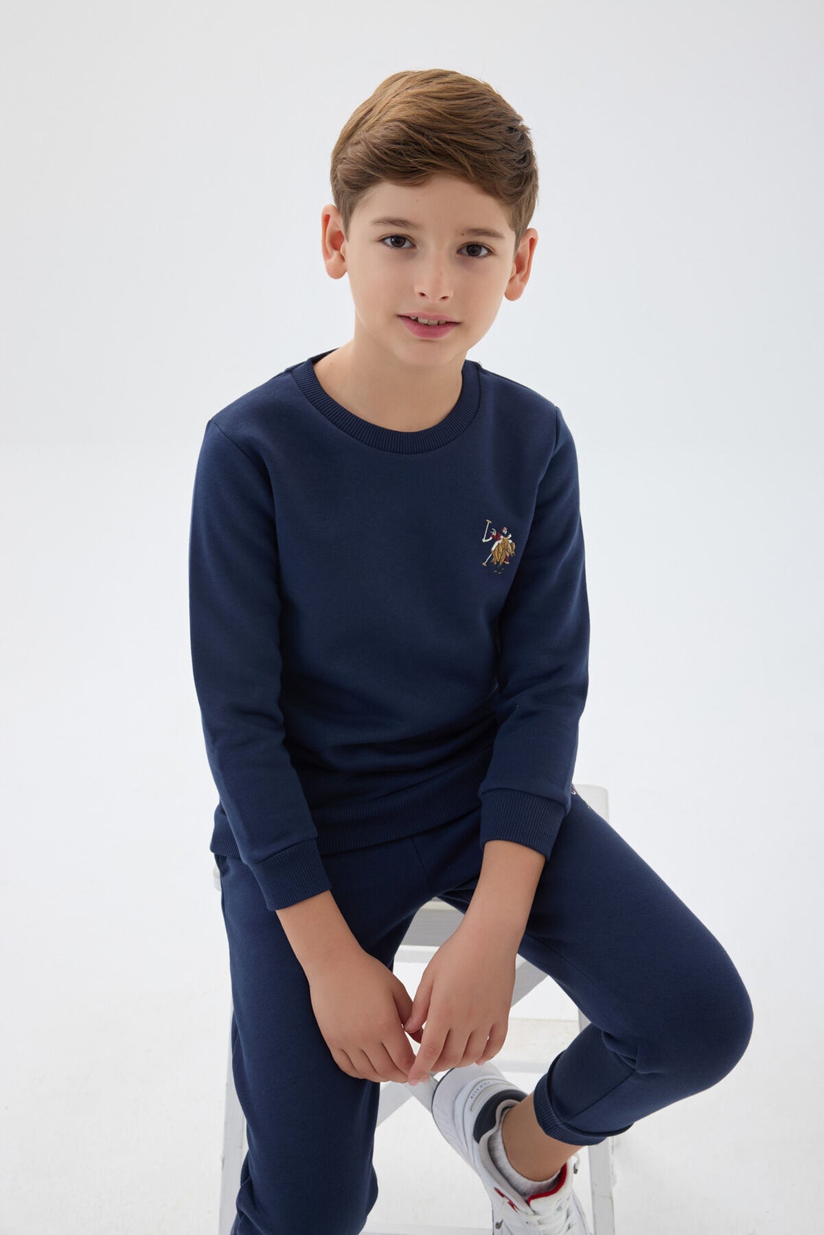 U.S. Polo Assn. Erkek Çocuk Bisiklet Yaka Nakışlı Kışlık Regular Fit Lacivert Eşofman Takımı US1186-C-V2 Ürün ana görseli
