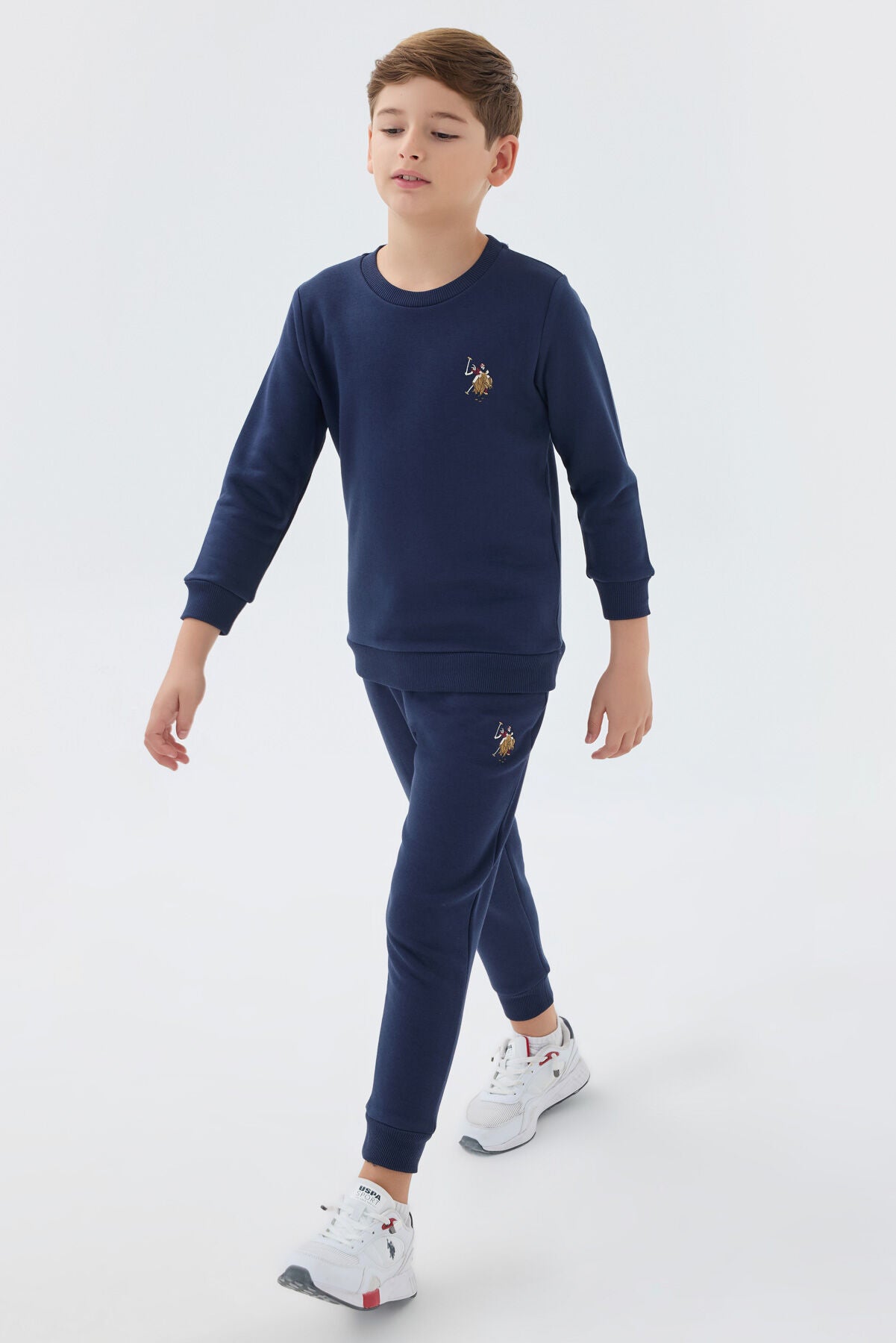 U.S. Polo Assn. Erkek Çocuk Bisiklet Yaka Nakışlı Kışlık Regular Fit Lacivert Eşofman Takımı US1186-C-V2 Ürün ikincil görseli