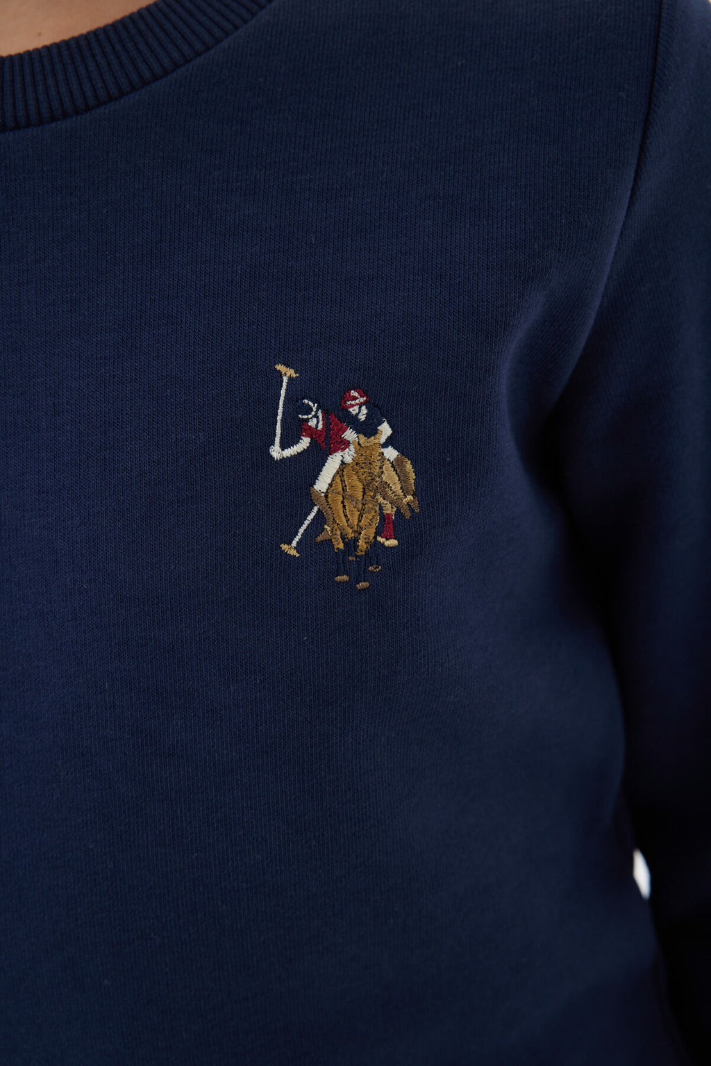 U.S. Polo Assn. Erkek Çocuk Bisiklet Yaka Nakışlı Kışlık Regular Fit Lacivert Eşofman Takımı US1186-C-V2