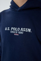 U.S. Polo Assn. Erkek Çocuk Kapüşonlu Nakışlı Kışlık Regular Fit Lacivert Eşofman Takımı US1562-C-V1