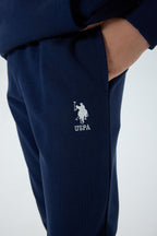 U.S. Polo Assn. Erkek Çocuk Kapüşonlu Nakışlı Kışlık Regular Fit Lacivert Eşofman Takımı US1562-C-V1