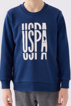 U.S. Polo Assn. Erkek Çocuk Bisiklet Yaka Empirme Baskılı Kışlık Regular Fit Lacivert Eşofman Takımı US1901-C-V2