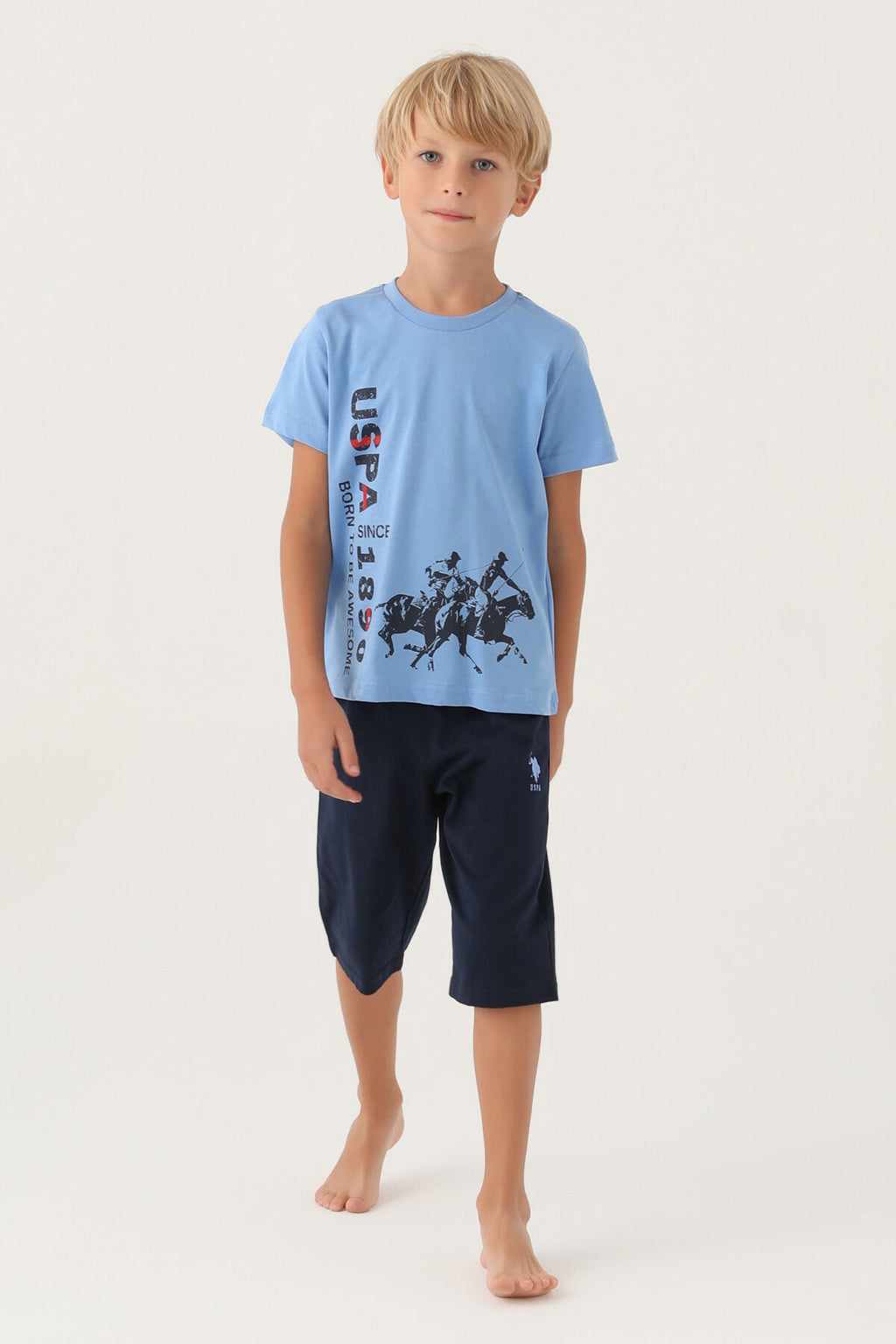 U.S. Polo Assn Lisanslı To Be İndigo Erkek Çocuk Kapri Takım