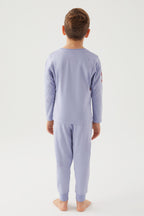 Erkek Çocuk Mavi Uzun Kol Pijama Takım