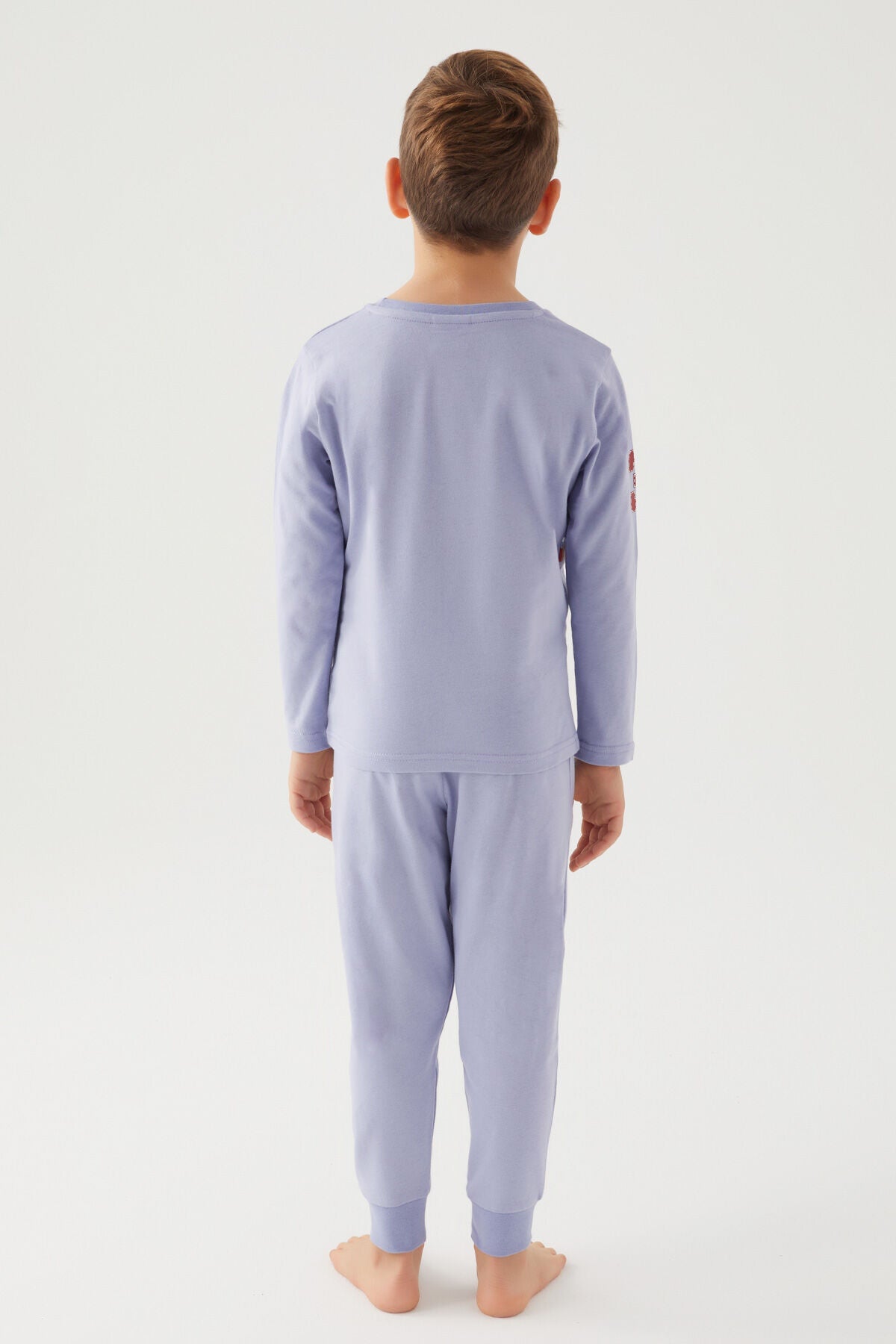 Erkek Çocuk Mavi Uzun Kol Pijama Takım