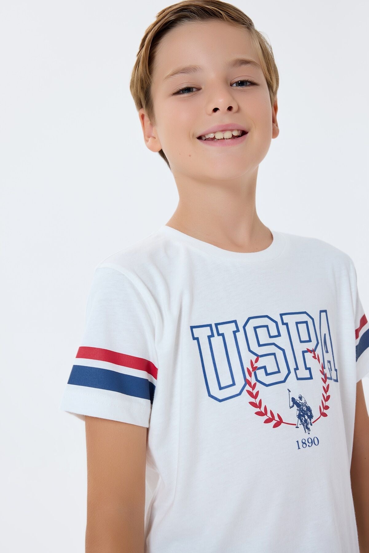U.S. Polo Assn. Erkek Çocuk Bisiklet Yaka Nakışlı Yazlık Regular Fit Mavi Bermuda Takım US2409-C-V2 Ürün ikincil görseli