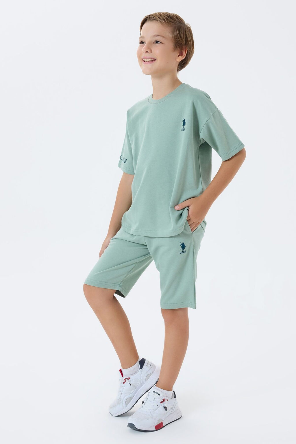 U.S. Polo Assn Erkek Çocuk Mavi Bermuda Takım