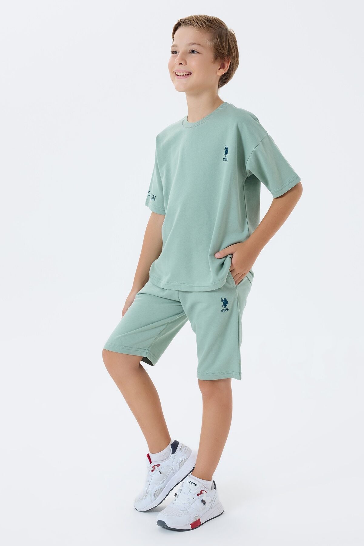 U.S. Polo Assn Erkek Çocuk Mavi Bermuda Takım