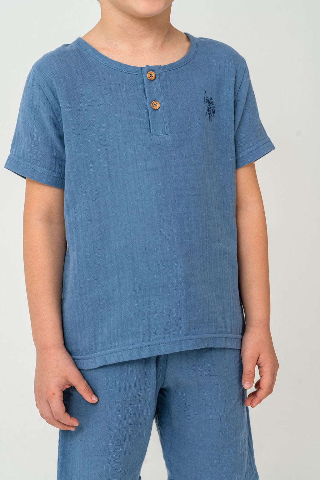 U.S. Polo Assn Erkek Çocuk Mavi Bermuda Takım