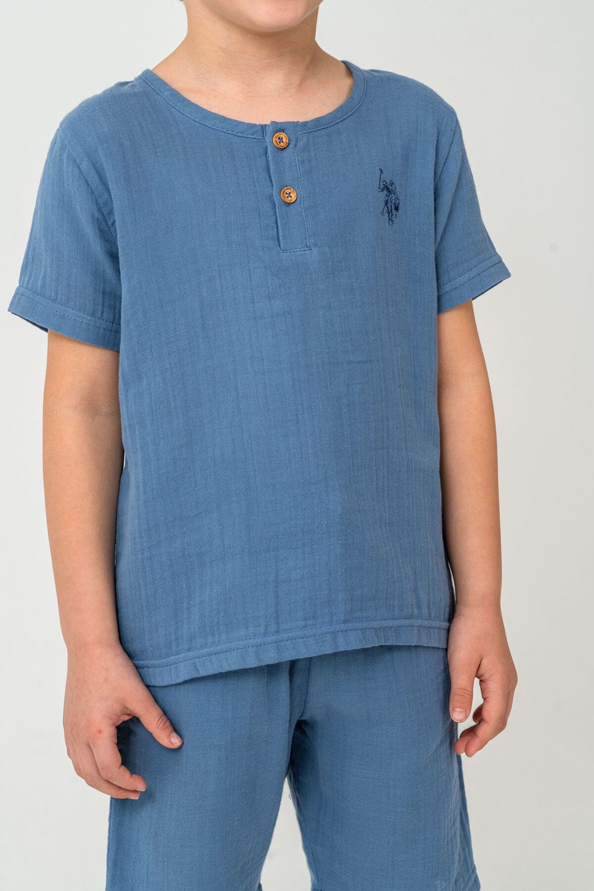 U.S. Polo Assn Erkek Çocuk Mavi Bermuda Takım