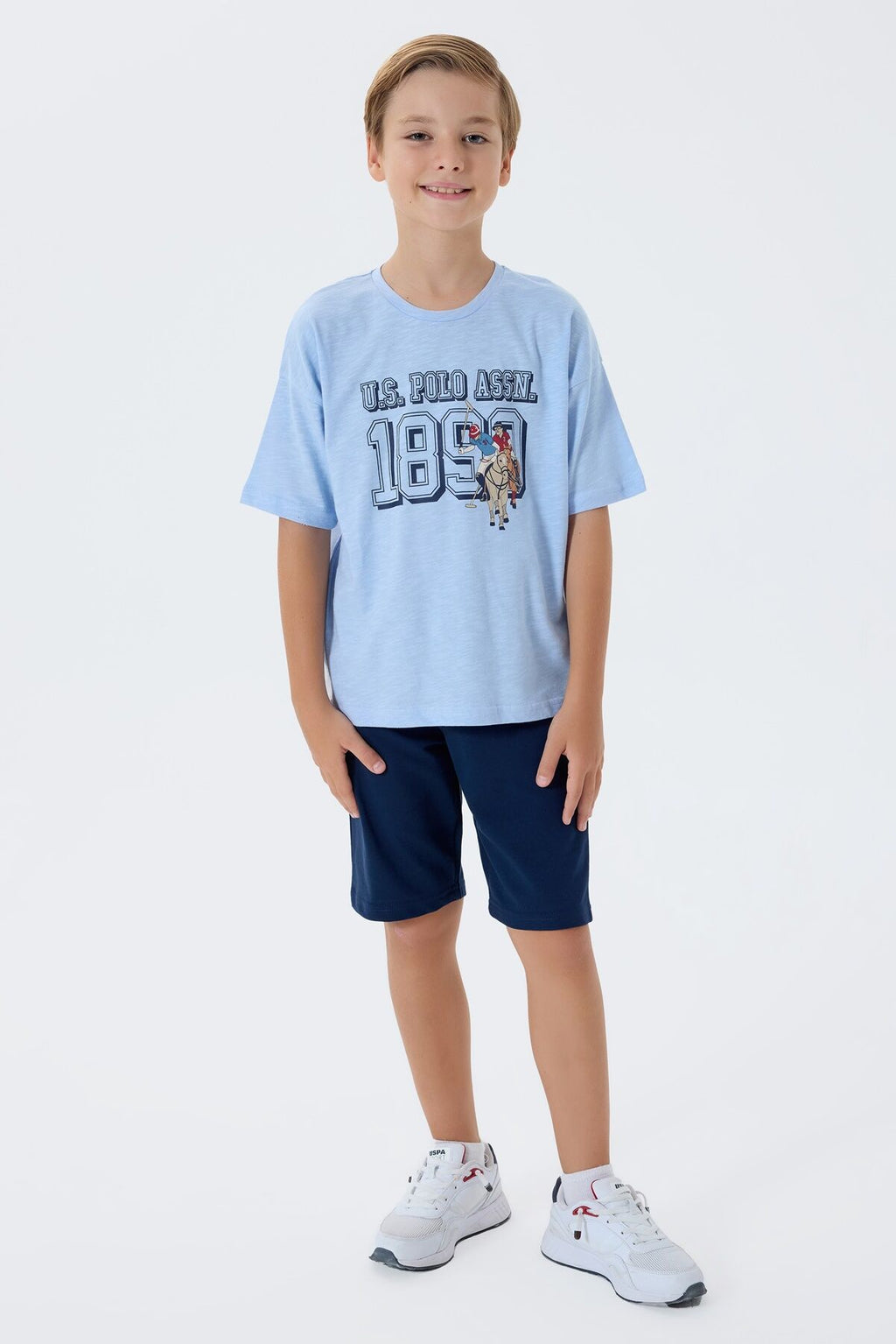 U.S. Polo Assn Erkek Çocuk Mavi Bermuda Takım