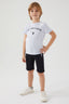 U.S. Polo Assn. Erkek Çocuk Bisiklet Yaka Pigment Baskılı Yazlık Regular Fit Mavi Bermuda Takım US1369-C-V4