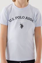 U.S. Polo Assn. Erkek Çocuk Bisiklet Yaka Pigment Baskılı Yazlık Regular Fit Mavi Bermuda Takım US1369-C-V4