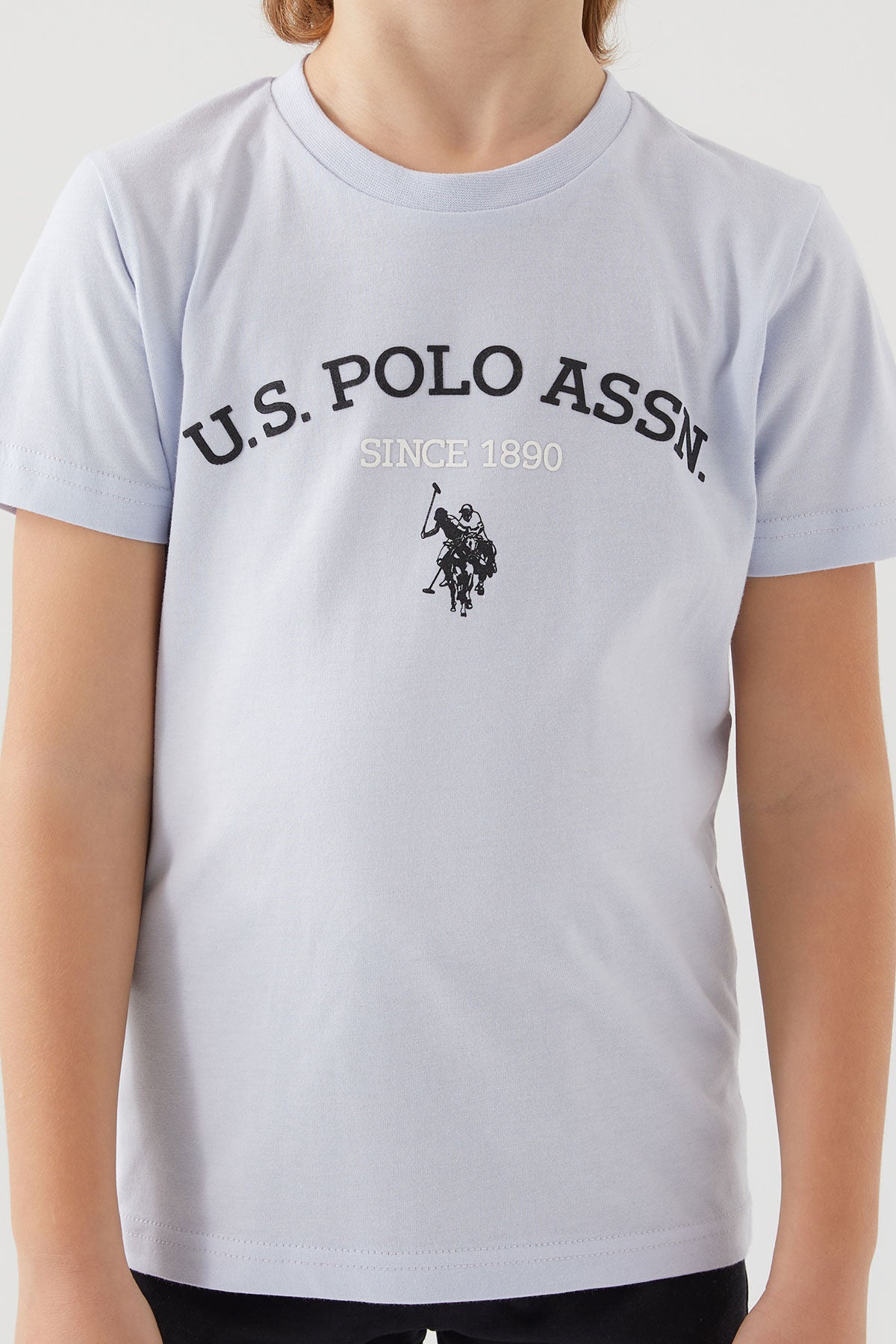 U.S. Polo Assn. Erkek Çocuk Bisiklet Yaka Pigment Baskılı Yazlık Regular Fit Mavi Bermuda Takım US1369-C-V4