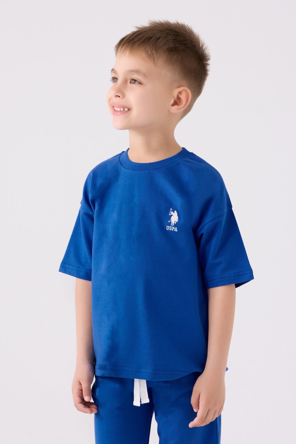U.S. Polo Assn. Erkek Çocuk Bisiklet Yaka Pigment Baskılı Yazlık Regular Fit Mavi Bermuda Takım US1780-C-V3 Ürün ikincil görseli