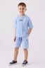 U.S. Polo Assn. Erkek Çocuk Bisiklet Yaka Pigment Baskılı Yazlık Regular Fit Mavi Bermuda Takım US1781-C-V10
