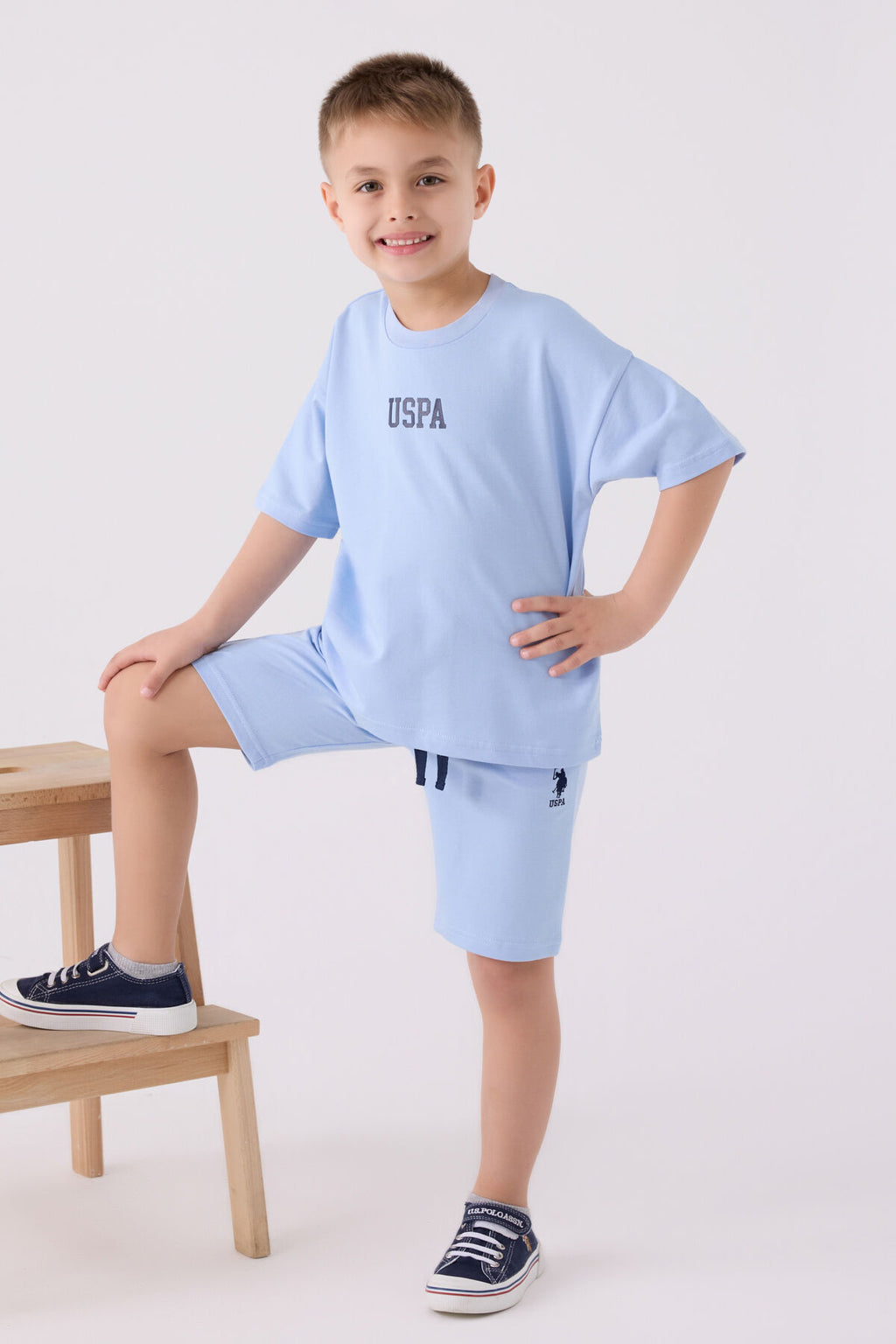 Erkek Çocuk Mavi Bermuda Takım