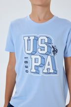 U.S. Polo Assn. Erkek Çocuk Bisiklet Yaka Nakışlı Yazlık Regular Fit Mavi Pijama Takımı US2410-C-V1