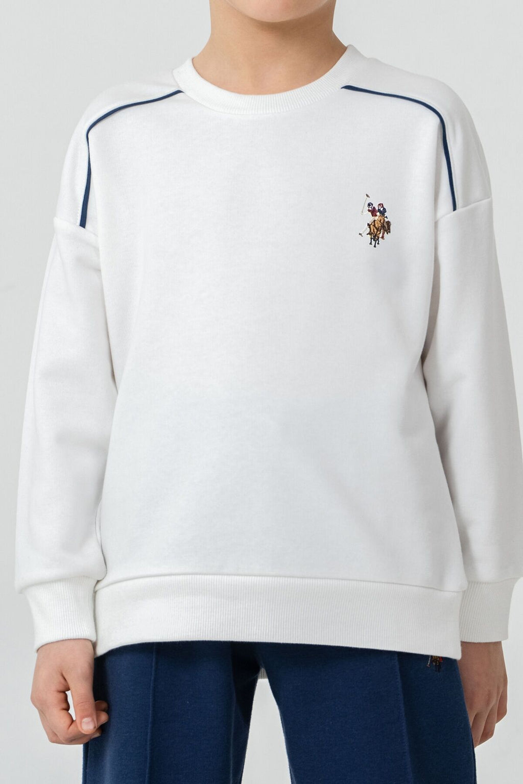 U.S. Polo Assn. Erkek Çocuk Nakışlı Beyaz Uzun Kol Eşofman Takımı US2641-C-V4
