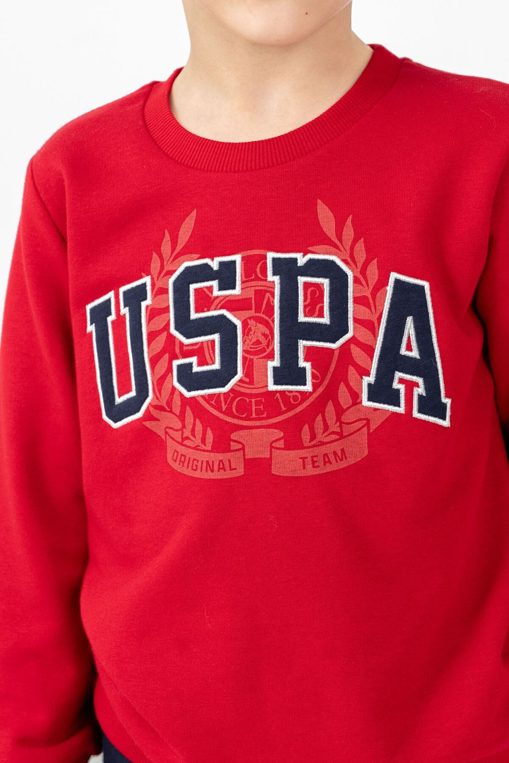 U.S. Polo Assn. Erkek Çocuk Nakışlı Kırmızı Uzun Kol Eşofman Takımı US2604-C-V2