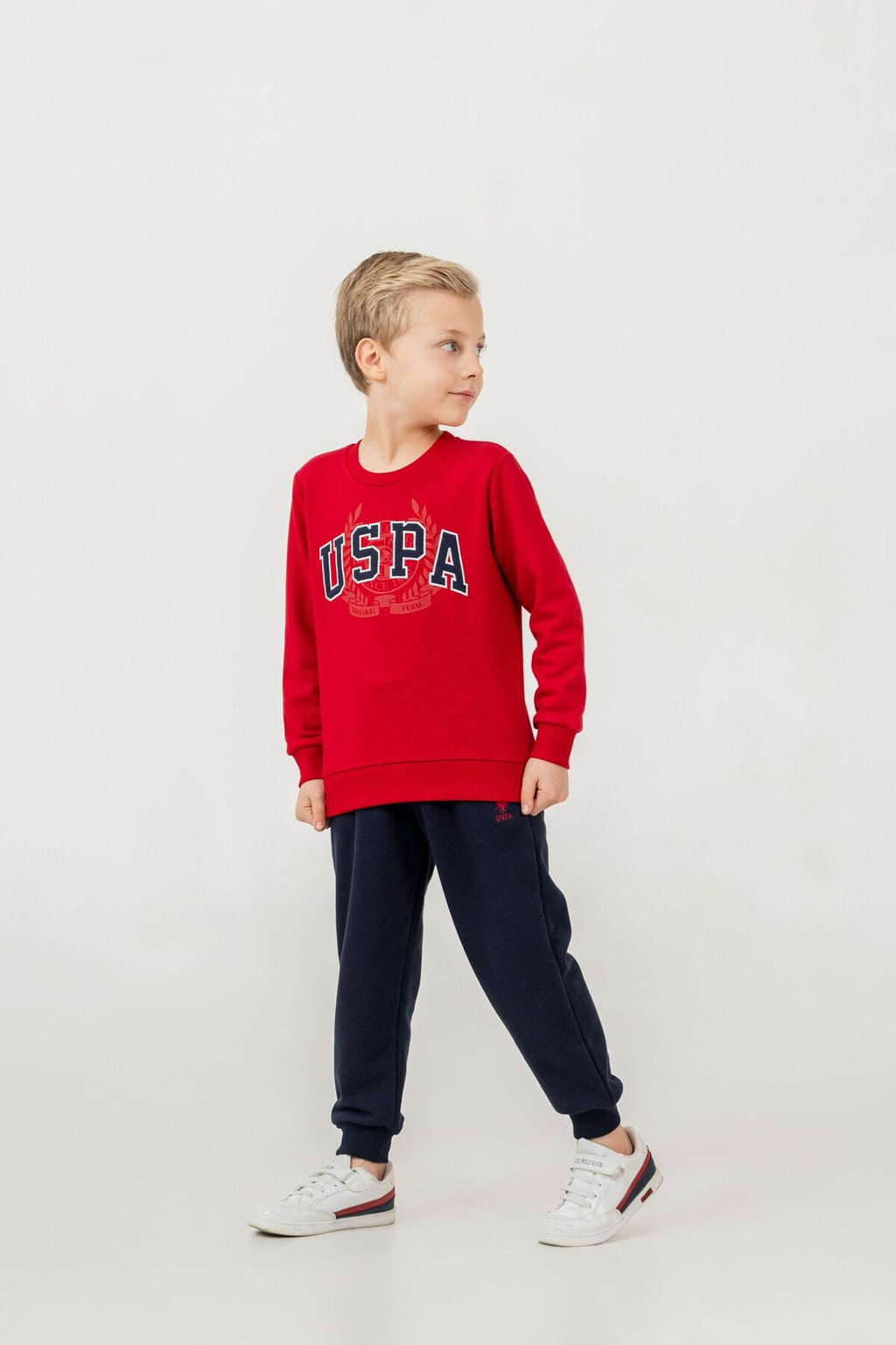 U.S. Polo Assn. Erkek Çocuk Nakışlı Kırmızı Uzun Kol Eşofman Takımı US2604-C-V2