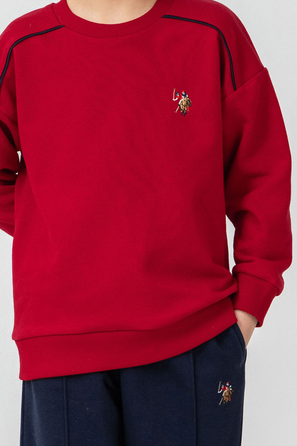 U.S. Polo Assn. Erkek Çocuk Nakışlı Kırmızı Uzun Kol Eşofman Takımı US2641-C-V2
