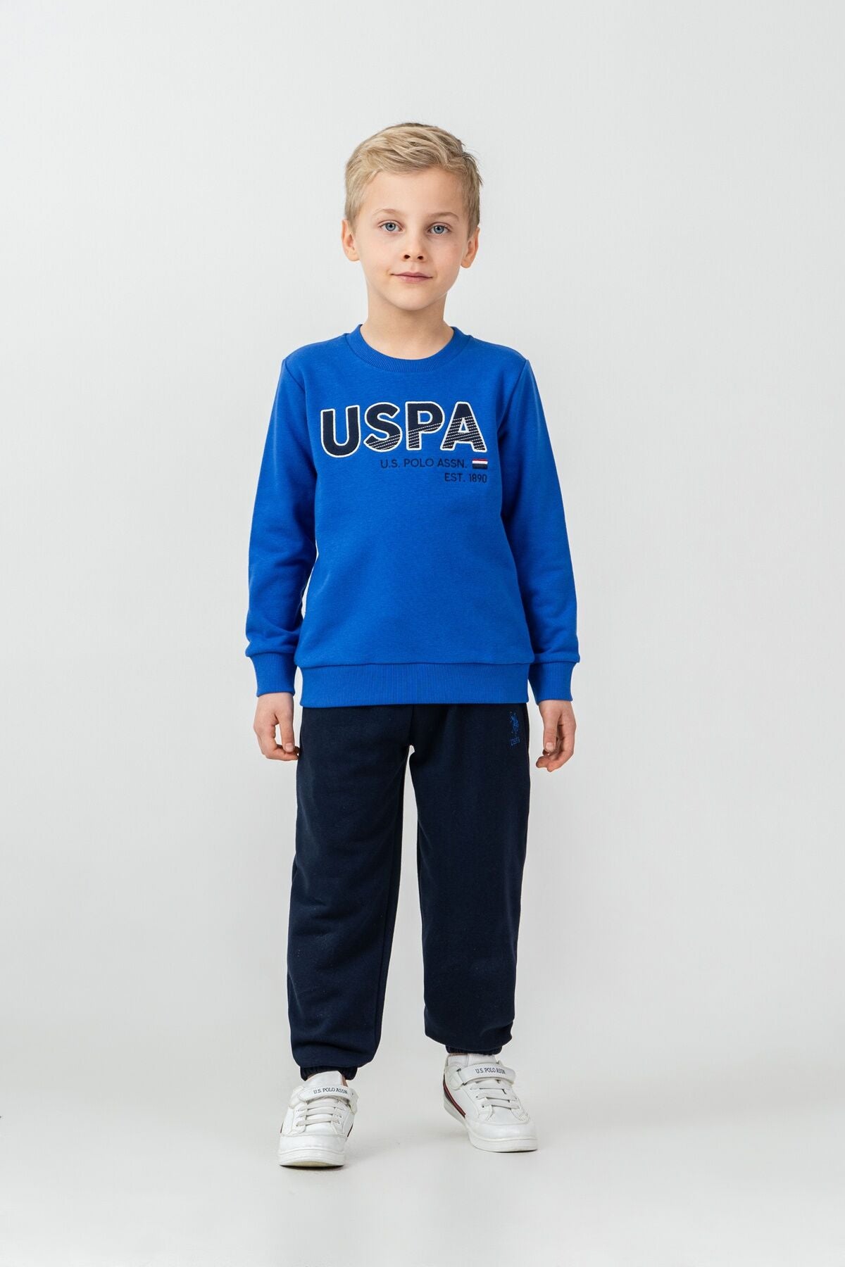 U.S. Polo Assn. Erkek Çocuk Nakışlı Mavi Uzun Kol Eşofman Takımı US2627-C-V2 Ürün ikincil görseli