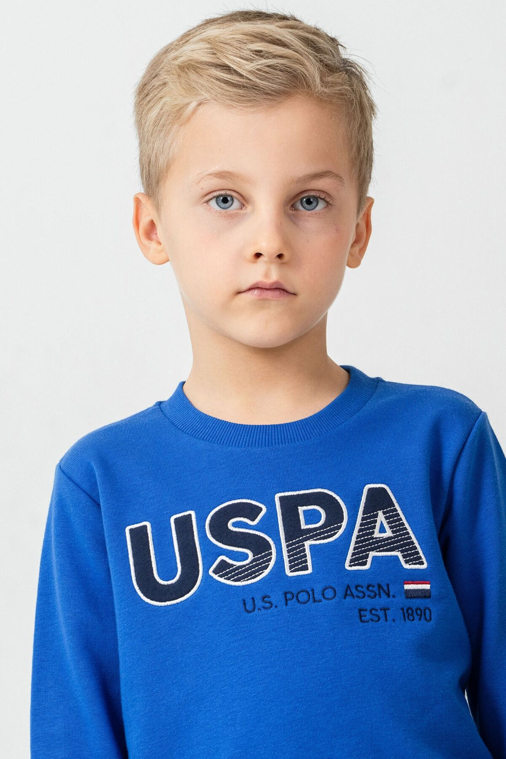 U.S. Polo Assn. Erkek Çocuk Nakışlı Mavi Uzun Kol Eşofman Takımı US2627-C-V2