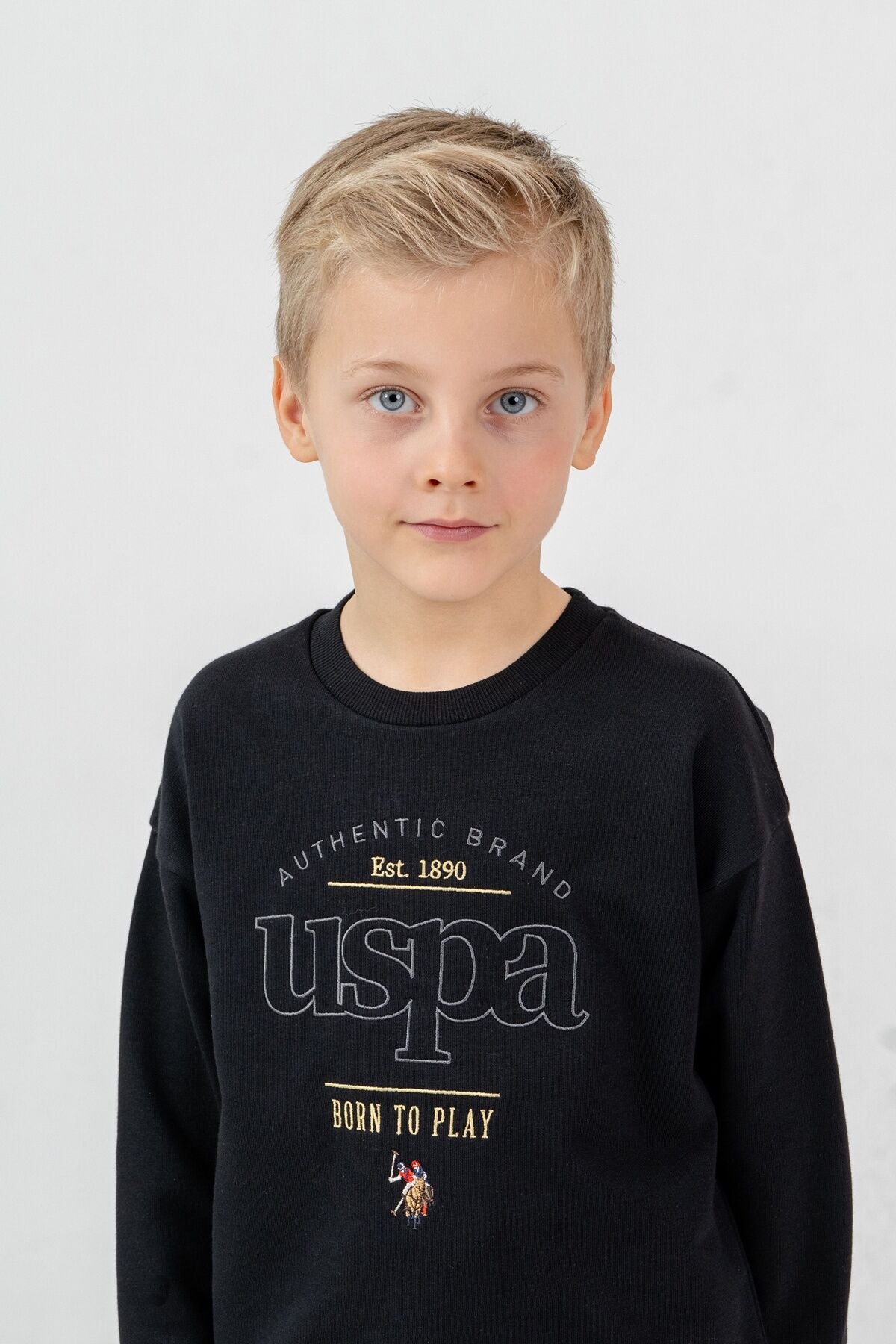 U.S. Polo Assn. Erkek Çocuk Nakışlı Siyah Uzun Kol Eşofman Takımı US2629-C-V4