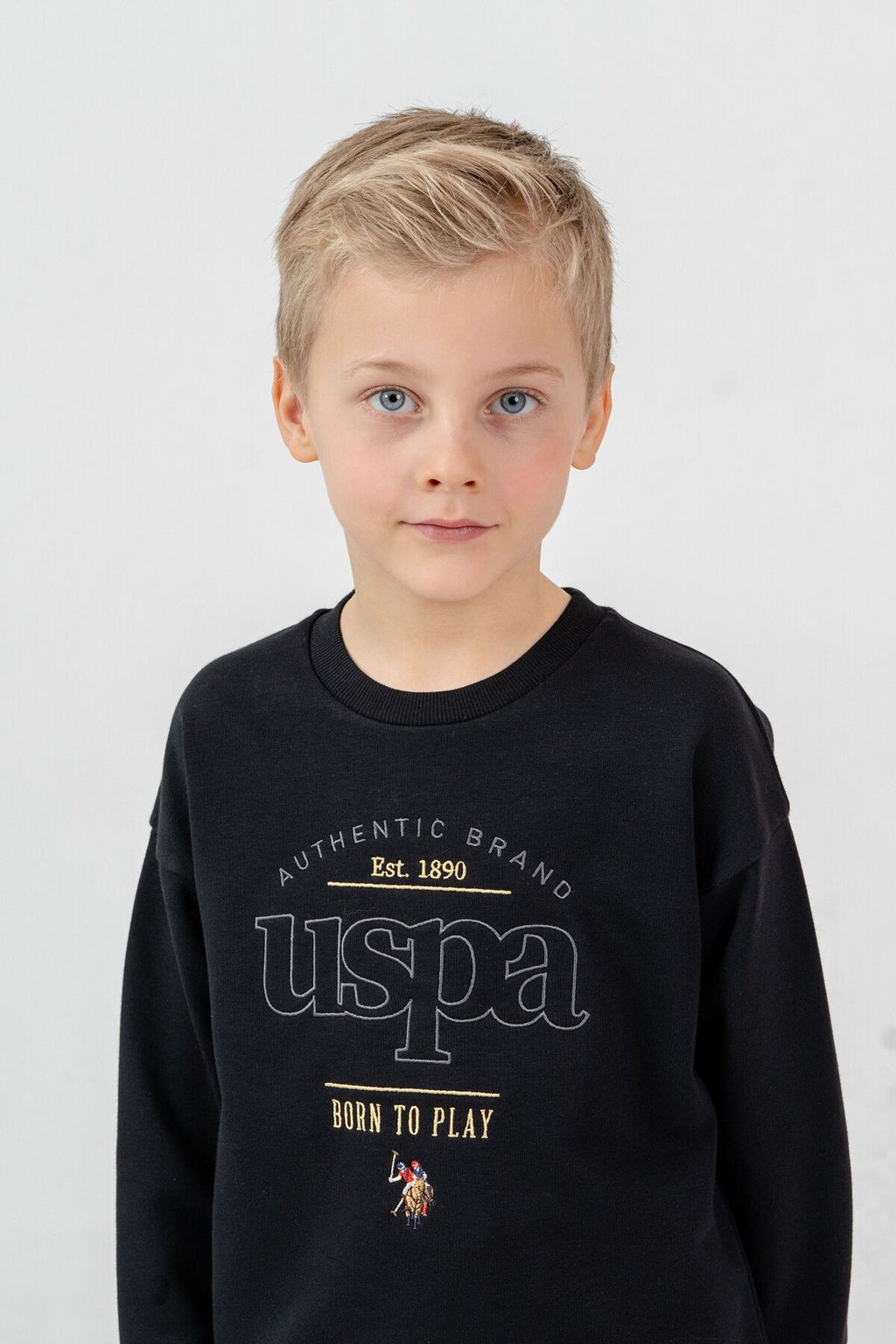 U.S. Polo Assn. Erkek Çocuk Nakışlı Siyah Uzun Kol Eşofman Takımı US2629-C-V4