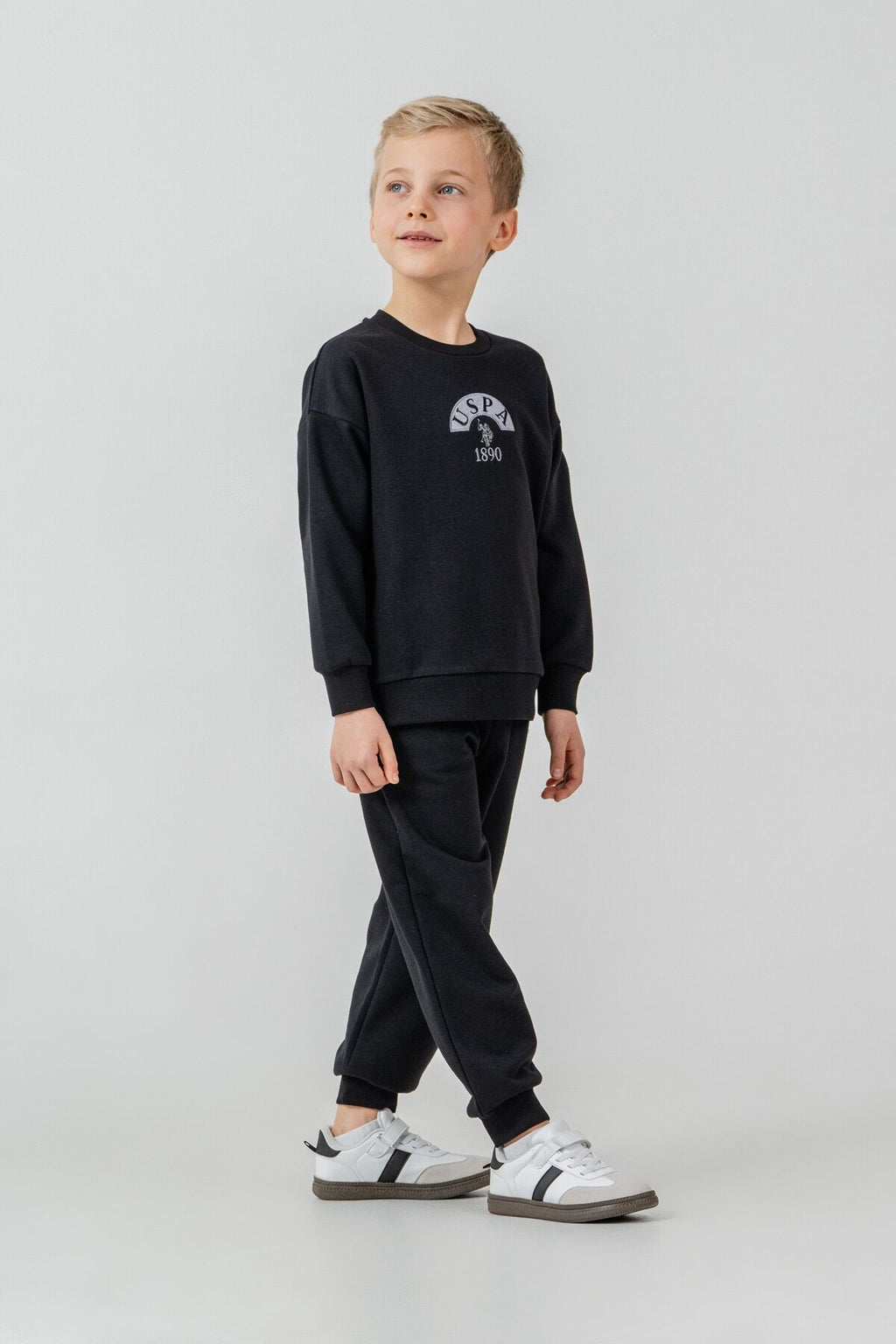 U.S. Polo Assn. Erkek Çocuk Nakışlı Siyah Uzun Kol Eşofman Takımı US2631-C-V1