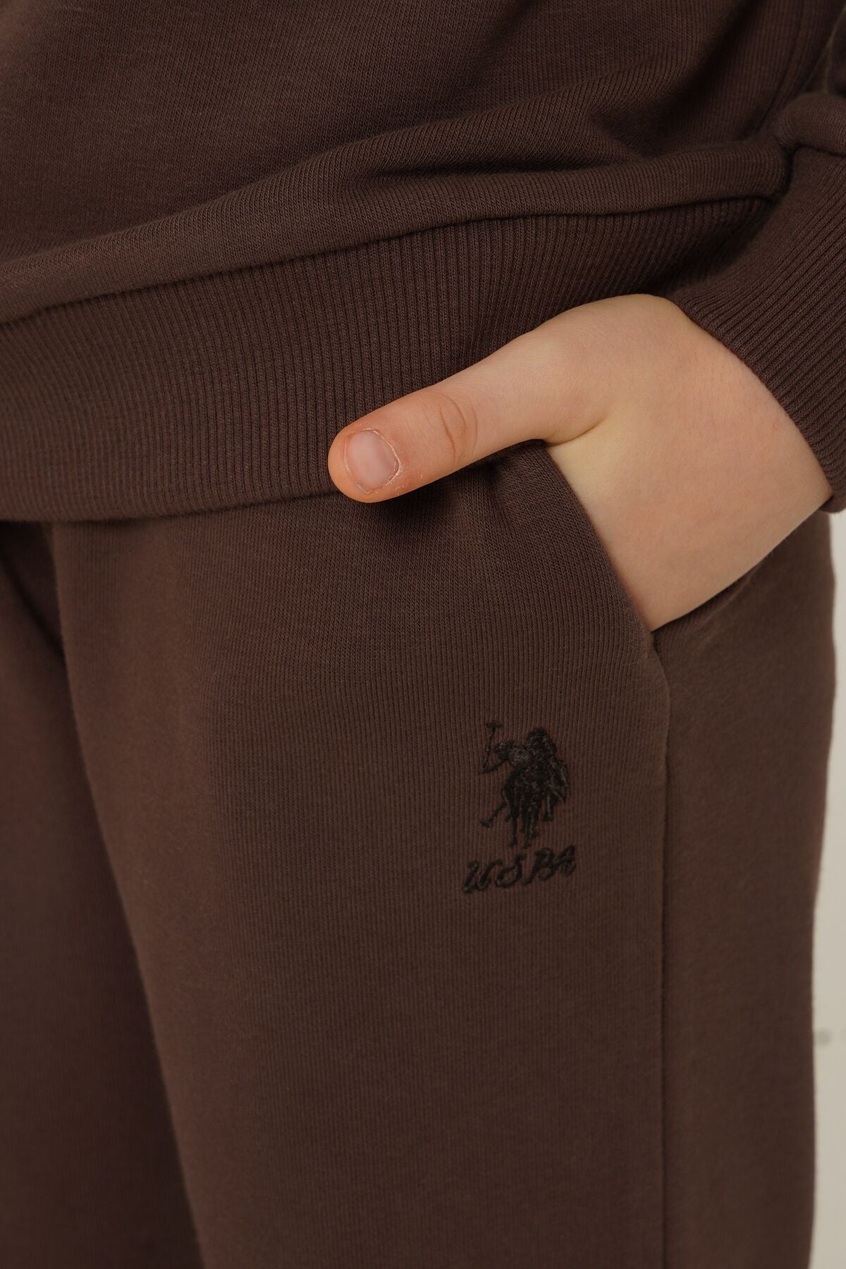 U.S. Polo Assn. Erkek Çocuk Nakışlı Yeşil Uzun Kol Eşofman Takımı US2610-C-V2