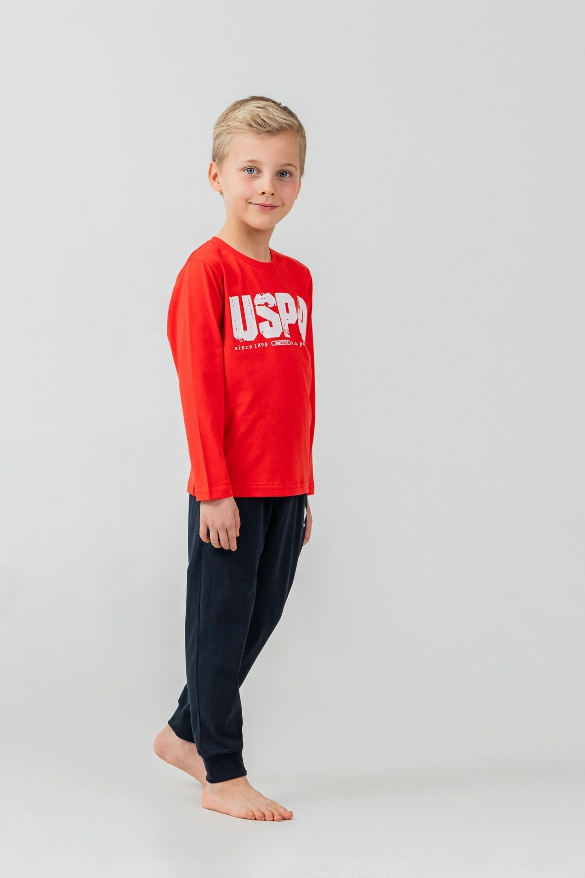 U.S. Polo Assn. Erkek Çocuk Pijama Takımı Baskılı Kırmızı Uzun Kol Pijama Takımı US2634-C-V1 Ürün ana görseli