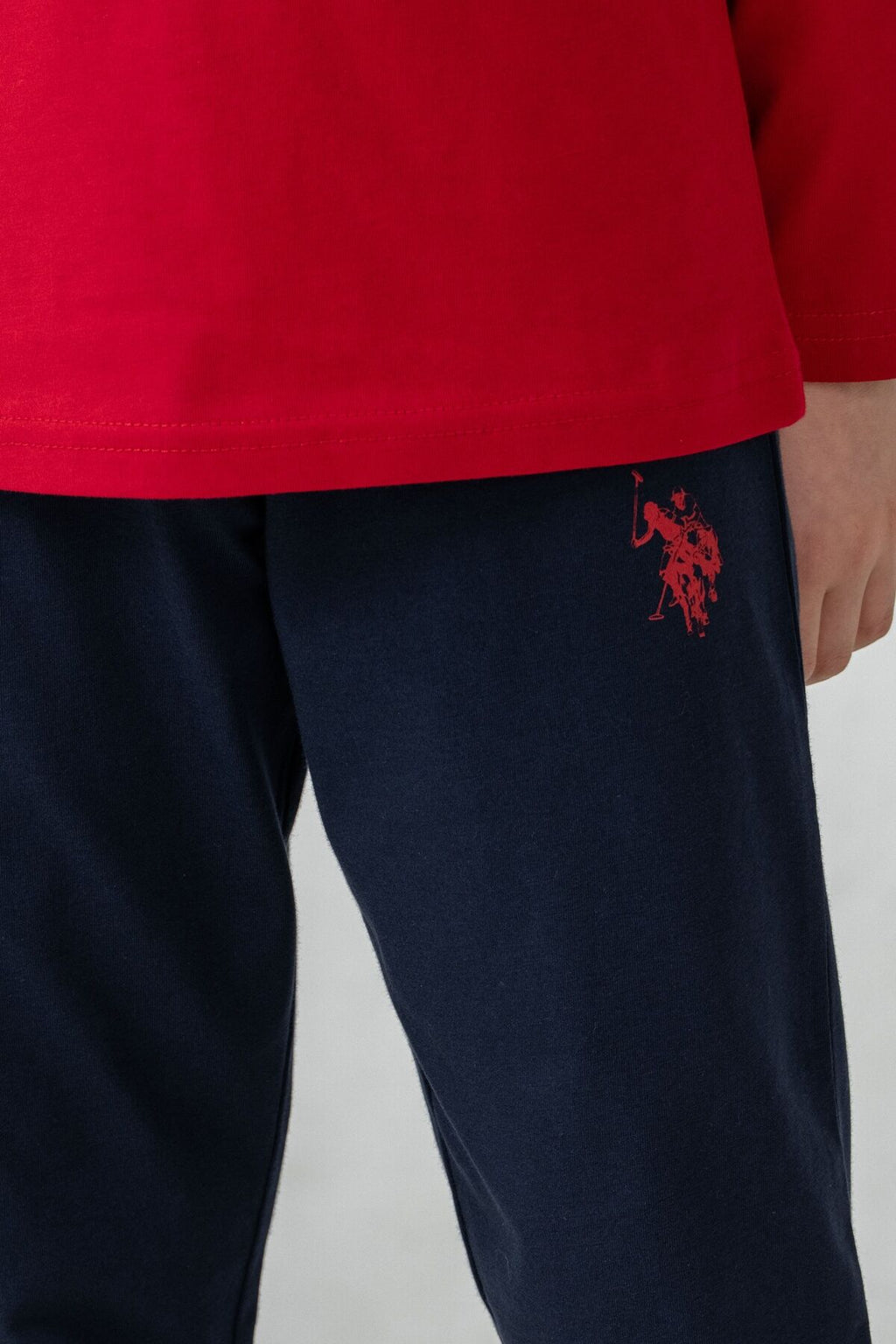 U.S. Polo Assn. Erkek Çocuk Pijama Takımı Baskılı Kırmızı Uzun Kol Pijama Takımı US2635-C-V1