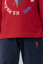U.S. Polo Assn. Erkek Çocuk Pijama Takımı Baskılı Kırmızı Uzun Kol Pijama Takımı US2638-C-V2