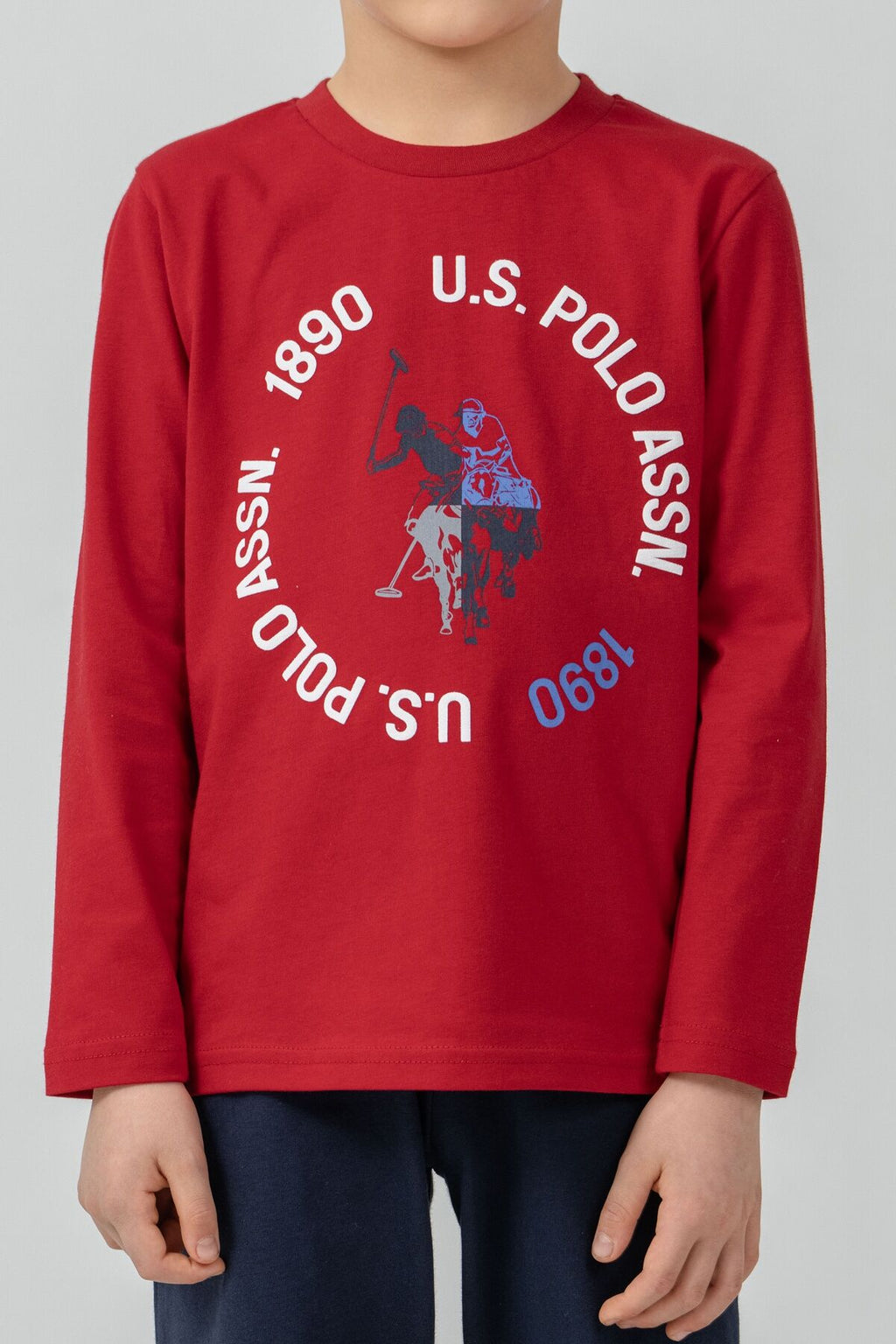 U.S. Polo Assn. Erkek Çocuk Pijama Takımı Baskılı Kırmızı Uzun Kol Pijama Takımı US2638-C-V2