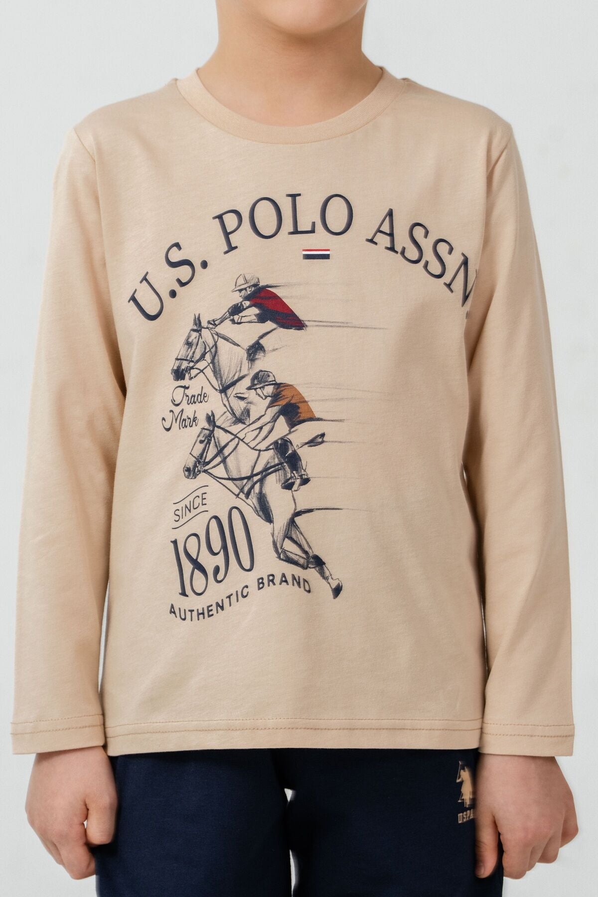 U.S. Polo Assn. Erkek Çocuk Pijama Takımı Baskılı Krem Uzun Kol Pijama Takımı US2637-C-V1 Ürün ikincil görseli