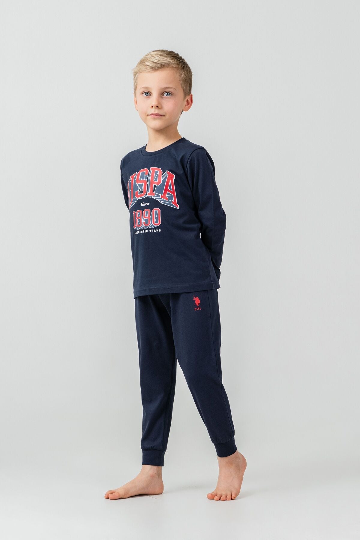 U.S. Polo Assn. Erkek Çocuk Pijama Takımı Baskılı Lacivert Uzun Kol Pijama Takımı US2636-C-V1 Ürün ikincil görseli